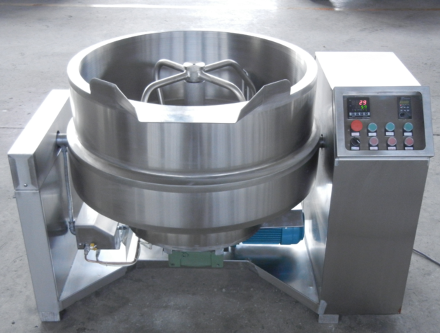 Gas jacketed kettle with agitator