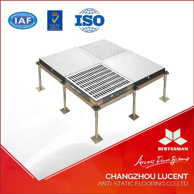 Antistatic perforated raised access floor for data center