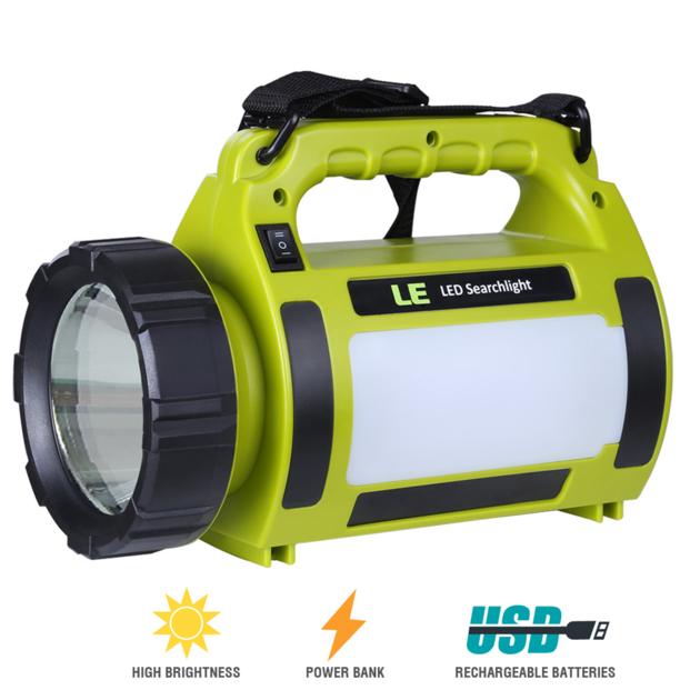 10W Rechargeable LED Spotlight, 1000lm, Portable, 3 Modes, 2 Brightness Levels
