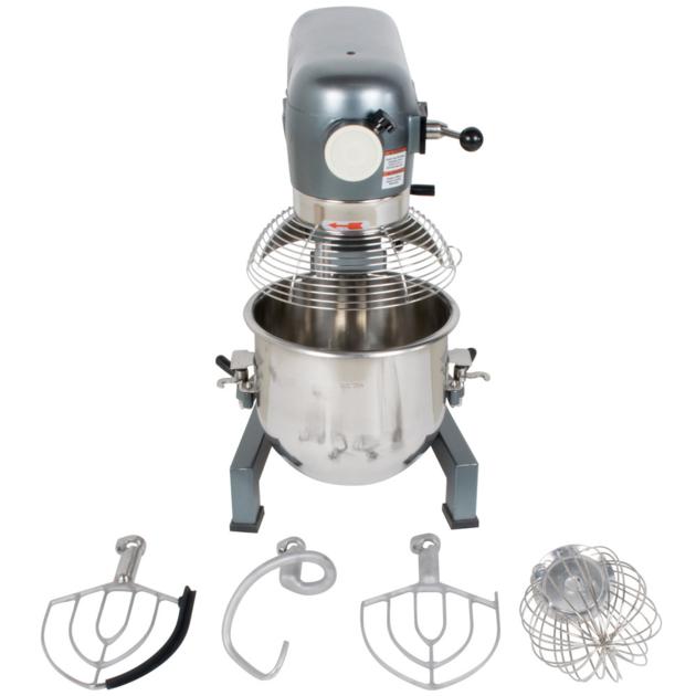 AVANTCO MX20WFB 20 QT. GEAR DRIVEN COMMERCIAL PLANETARY STAND MIXER WITH GUARD AND FLEXIBLE SILICONE