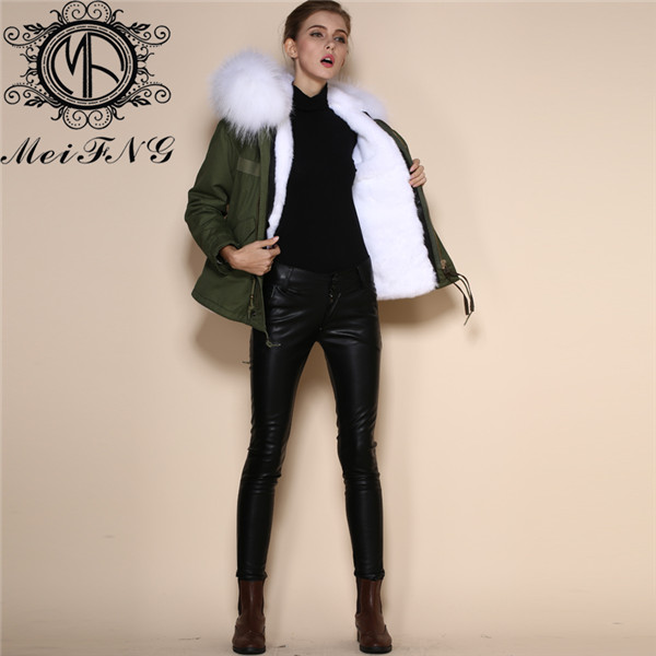 Winter fur parka for woman and man jacket