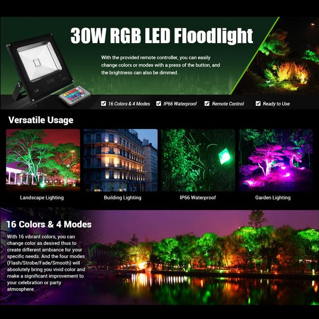 30W RGB LED Flood Light