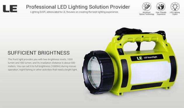 10W Rechargeable LED Spotlight 1000lm Portable