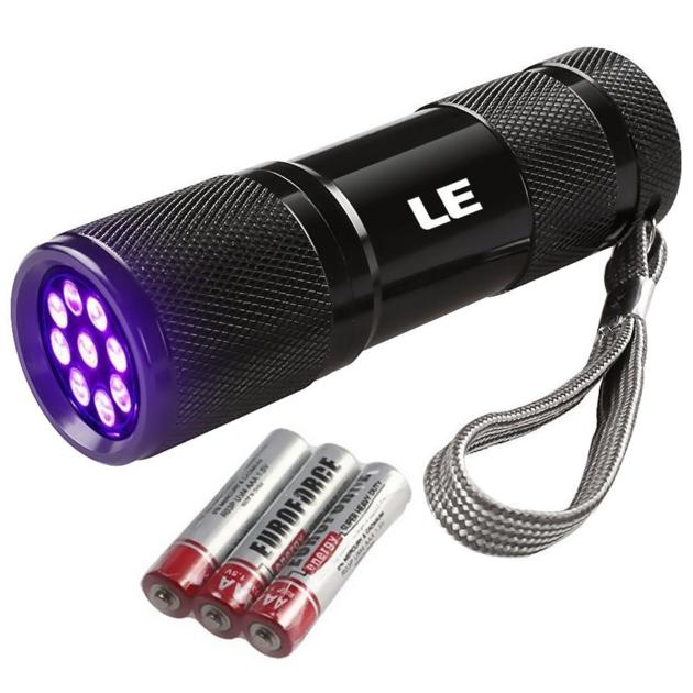 9 LEDs 395nm Ultra Violet LED Flashlight