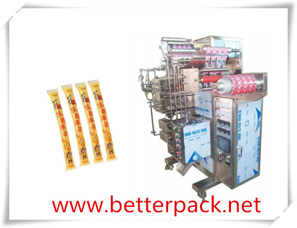 Automatic 4 lane liquid stick packing machine with piston filler