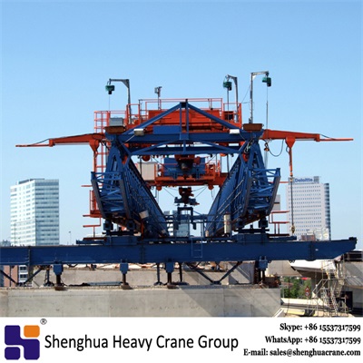 Double truss bridge construction beam launcher equipment