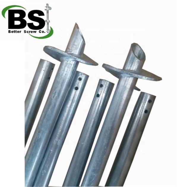 helical pile with extension/helix blade/top cap