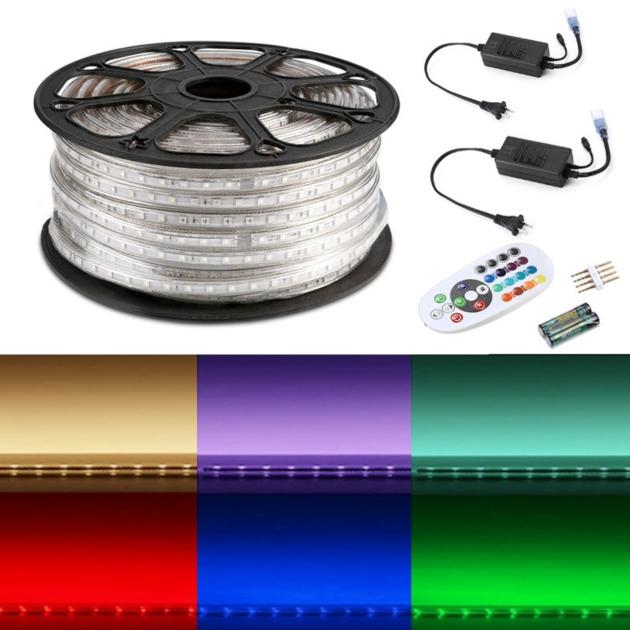 110-120 V AC RGB LED Strip Light Kit