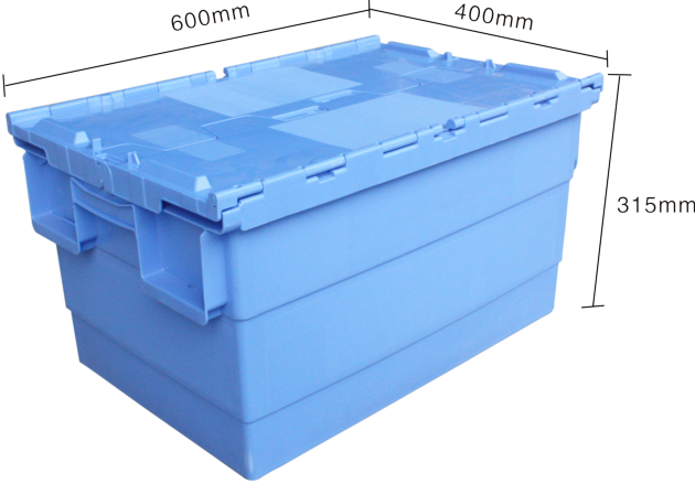 BIDIFU Attached Lid Crate Platic Crate