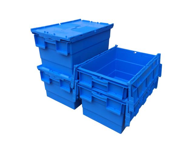 BIDIFU Attached Lid Crate Platic Crate with lid