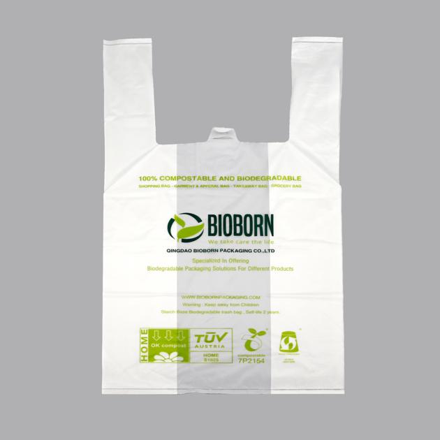 Customized  Bio-degradable T-shirt Shopping Bags
