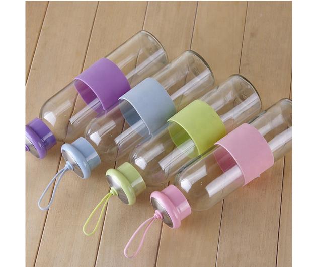Wholesale 500ML Portable glass water bottle