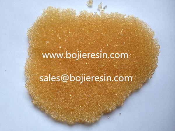 Ion exchange resin for water softening