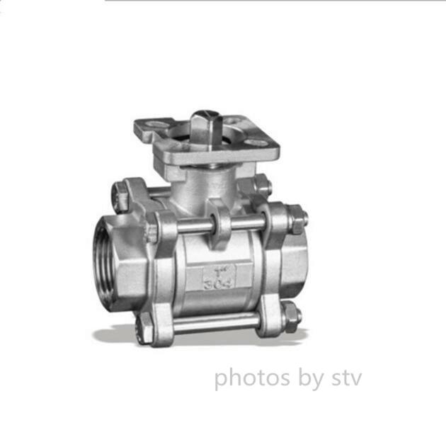 3 Piece Ball Valve,ISO5211 Pad,304 Material,DN25,NPT End