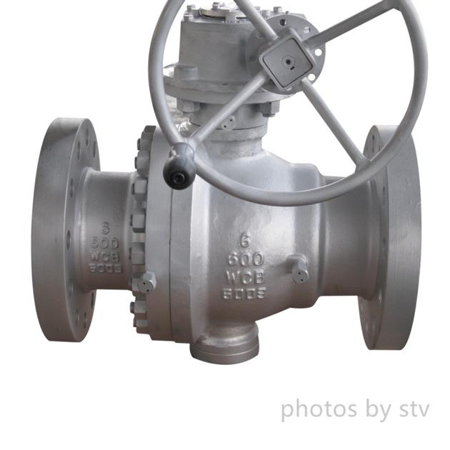 API 6D 2-PC Trunnion Ball Valves, ASTM A216 WCB, Flanged RF, Gear Operator, Class 600, 6 Inch