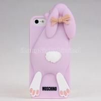 New arrival cute Moschino rabbit silicone case for iPhone 5/5s