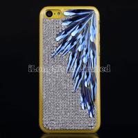 Leaf Rhinestone Crystal Diamond Case For iPhone 5C