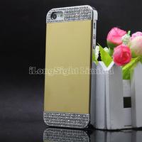 New Design Mirror With Metal Crystal Diamond  Case For iPhone 5/5S 