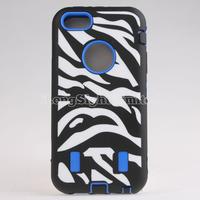 Zebra-Stripe Pattern Silicone+Hard Case For iPhone 5C
