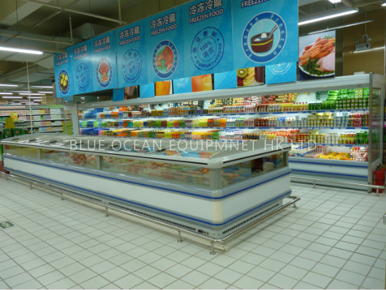 shopping mall frozen food island freezer