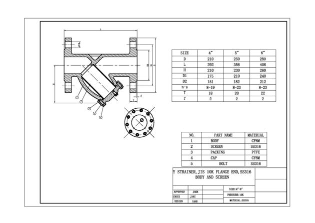 JIS 10K Flange Y Strainer DN80