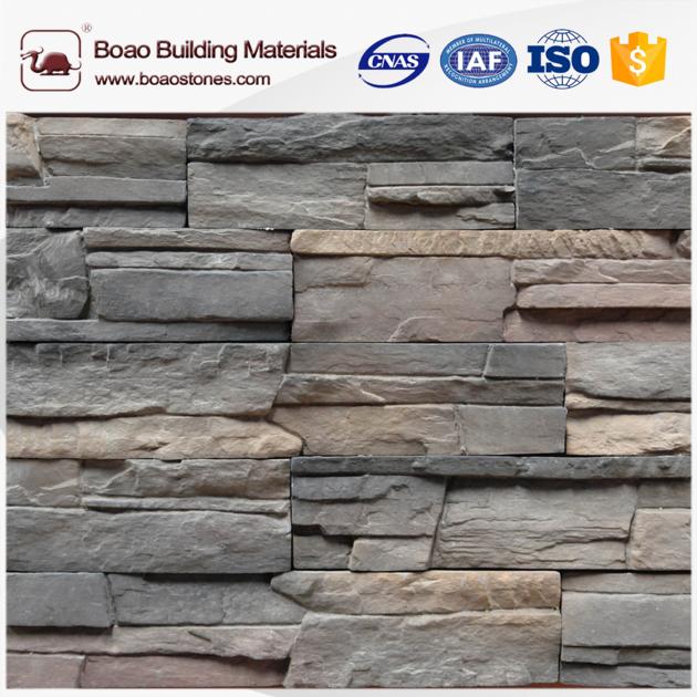 faux cultured stacked rock stone panel veneer