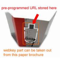 USB flyer paper web key with preset URL pharma drive usb insert