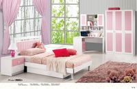 4 pcs White / Pink Modern Princess / Girl Children Bedroom Furniture 
