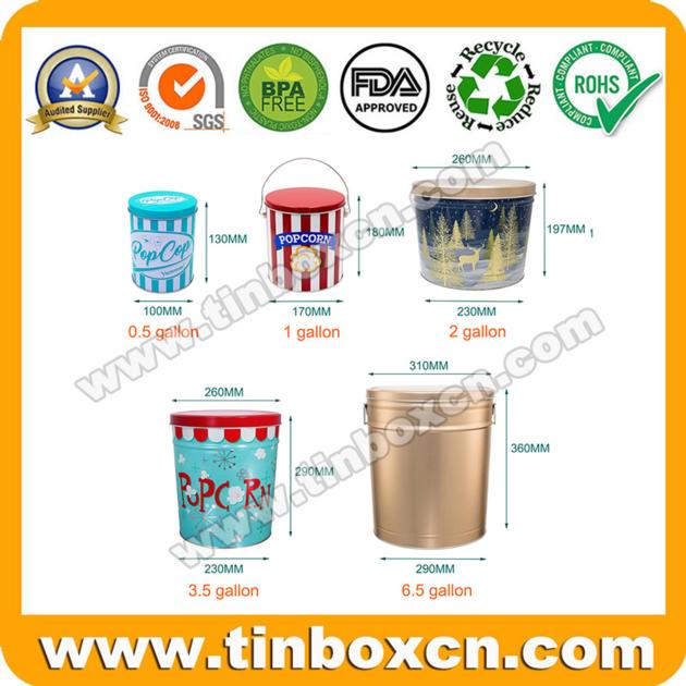 2 Gallon Premium Christmas Popcorn Tin