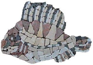 Art stone mosaic (mix) fish