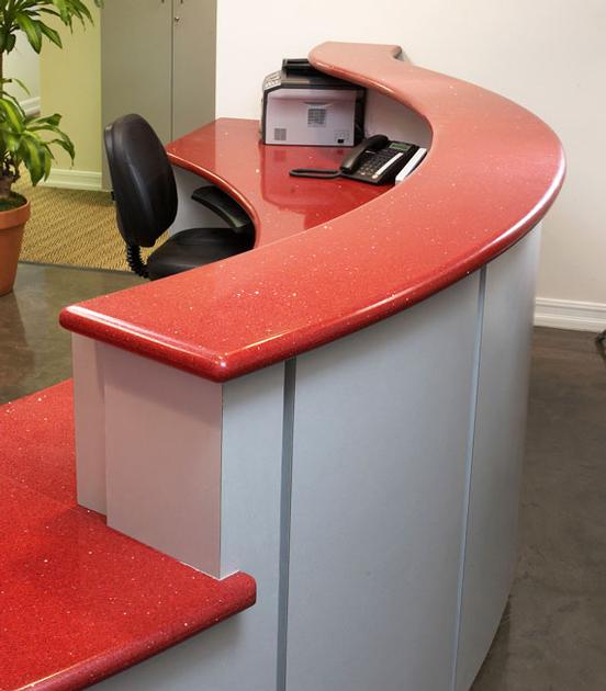 Rosy Red Man-Made Stone Slabs and Tiles for Worktops and Kitchen Tops