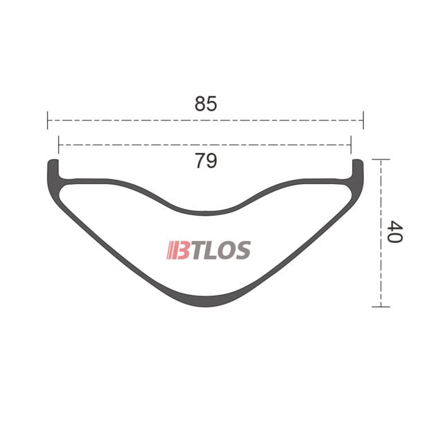 BTLOS FD85 85mm wide 650B fat bike double wall carbon rims