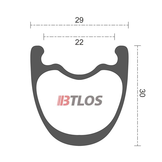 BTLOS GX30 700C 29mm Wide 30mm Deep Clincher Tubeless Compatible Gravel/Cyclocross Rims