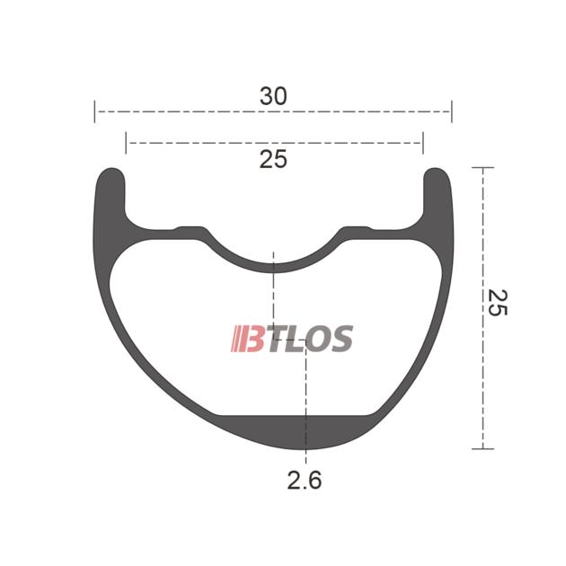 BTLOS M-i25A Asymmetric carbon XC Trail All mountain bicycle rims