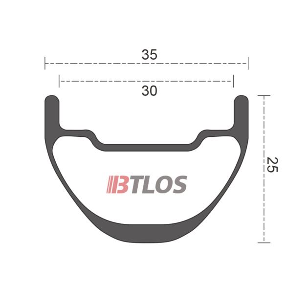 BTLOS M-i30 30mm internal carbon rim light Enduro rim