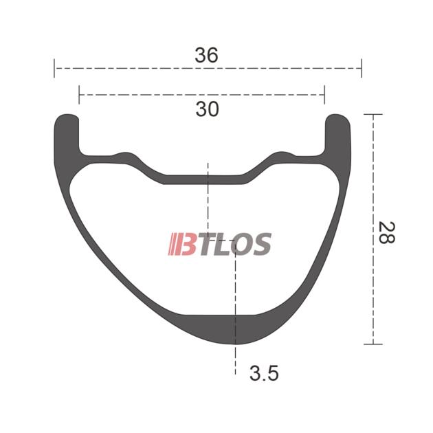 BTLOS M-i30A Asymmetric 30mm internal width carbon rim light Enduro rim
