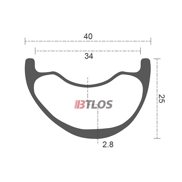 BTLOS M-i34A Asymmetric 34mm internal downhill carbon rims