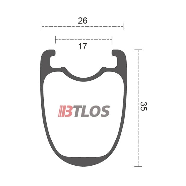 BTLOS RC-30 700c 30mm deep U shape clincher carbon rims road bike