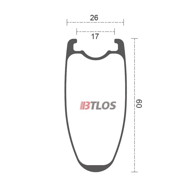 BTLOS RC-60 road bike wheel rims aero cycling 700c 60mm deep clincher tubeless compatible
