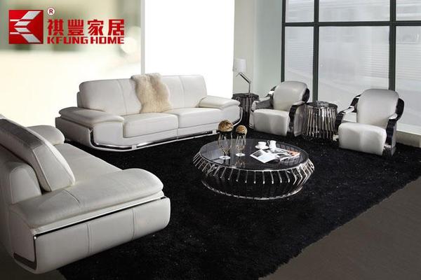 Custom high reliance top grain genuine leather sofa