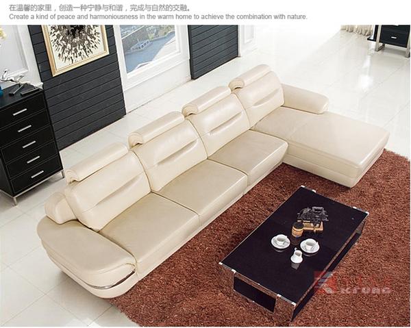 ORIGINAL ITALIAN TOP GRAIN AND STAINLESS STEEL LIVING ROOM SOFA