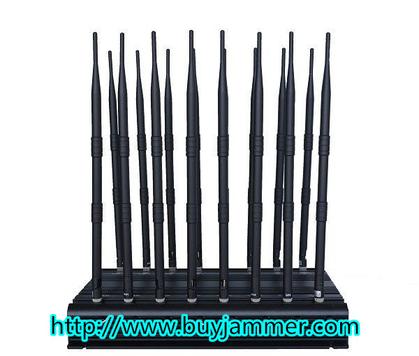Full Bands Jammer Adjustable 16 Antennas Powerful 3G 4G Phone Blocker &WiFi UHF VHF GPS L1/L2/L5 Loj