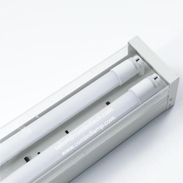 Double tube led linear lighting fixture