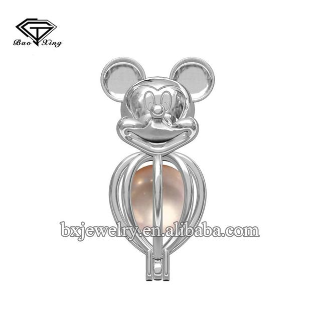 Most popular items promotional fashion fine silver Mickey cage pendant