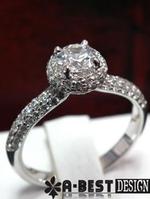 Fahion diamond jewelry silver ring
