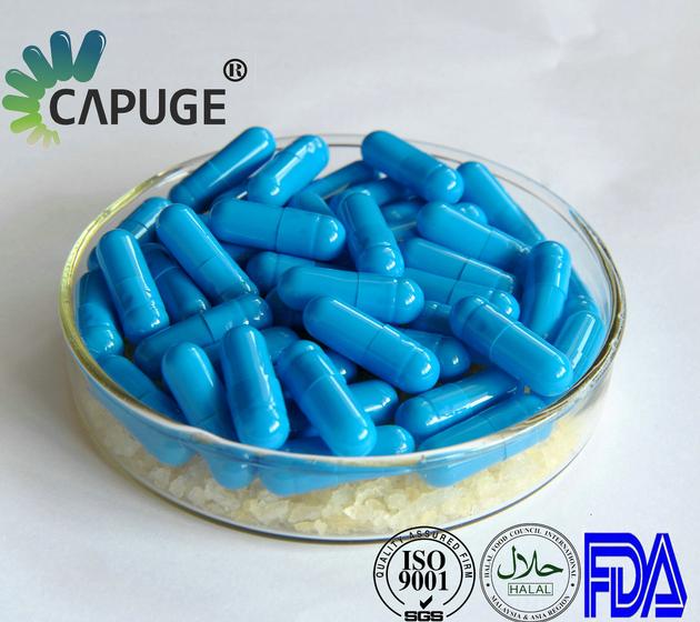 Halal Certified Empty Gelain Capsules Blue
