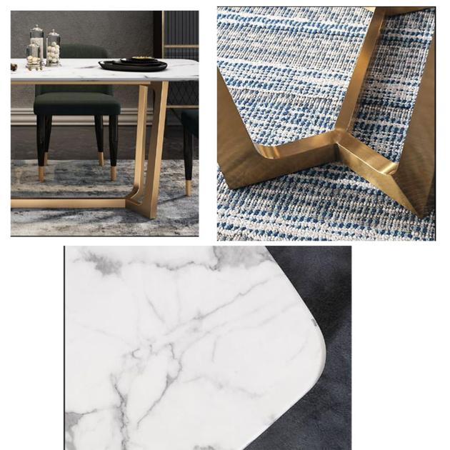 Elegant European Dining Tables Sets Rectangular
