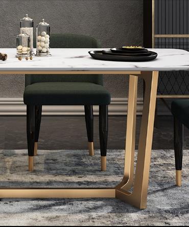 Elegant European Dining Tables Sets Rectangular