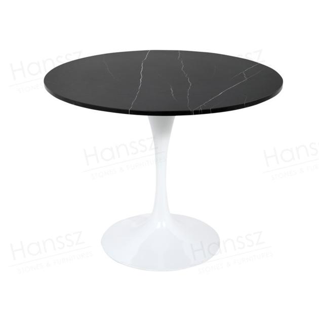 CT165 Reminiscent round black marble coffee tables