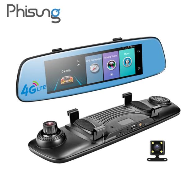 Phisung 8" 4G HD1080P car video recorder bluetooth GPS navi car mirror DVRs